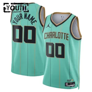 Jordan Charlotte Hornets Trikot Personalisiert City Edition 24/25 Swingman Teal Für Kinder