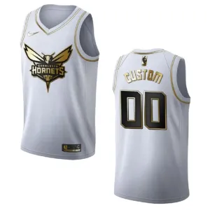 Nike Charlotte Hornets Golden Edition Trikot Personalisiert Swingman Weiß Für Herren