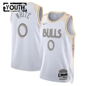 Nike Chicago Bulls Coby White Trikot City Edition 24/25 Swingman Weiß Für Kinder