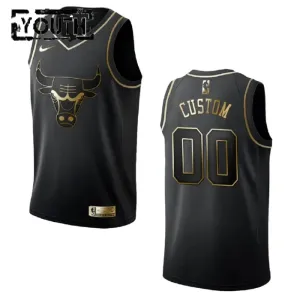Nike Chicago Bulls Golden Edition Trikot Personalisiert Swingman Schwarz Für Kinder