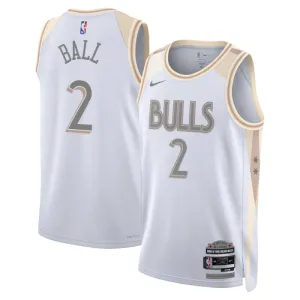Nike Chicago Bulls Lonzo Ball Trikot City Edition 24/25 Swingman Weiß Für Herren