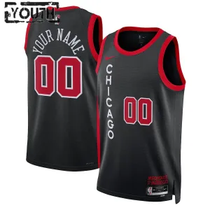 Nike Chicago Bulls Trikot Personalisiert City Edition 23/24 Swingman Schwarz Für Kinder