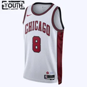 Nike Chicago Bulls Zach Lavine 8 Trikot City Edition 22/23 Swingman Weiß Für Kinder