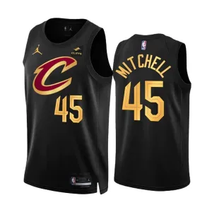Jordan Cleveland Cavaliers Donovan Mitchell 45 Trikot Statement Edition Swingman Schwarz Für Herren