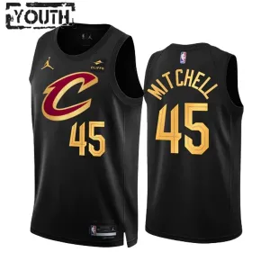 Jordan Cleveland Cavaliers Donovan Mitchell 45 Trikot Statement Edition Swingman Schwarz Für Kinder