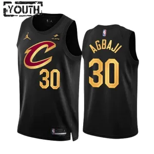 Jordan Cleveland Cavaliers Ochai Agbaji 30 Trikot Statement Edition Swingman Schwarz Für Kinder