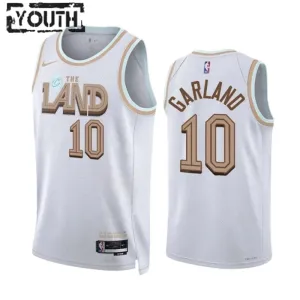Nike Cleveland Cavaliers Darius Garland 10 Trikot City Edition 22/23 Swingman Weiß Für Kinder