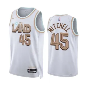 Nike Cleveland Cavaliers Donovan Mitchell 45 Trikot City Edition 22/23 Swingman Weiß Für Herren