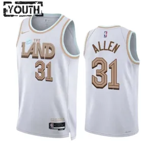 Nike Cleveland Cavaliers Jarrett Allen 31 Trikot City Edition 22/23 Swingman Weiß Für Kinder