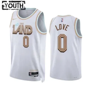 Nike Cleveland Cavaliers Kevin Love 0 Trikot City Edition 22/23 Swingman Weiß Für Kinder