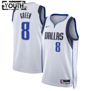 Nike Dallas Mavericks Josh Green 8 Trikot Association Edition Swingman Weiß Für Kinder