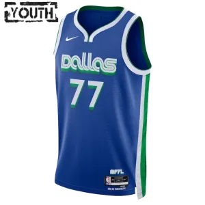 Nike Dallas Mavericks Luka Doncic 77 Trikot City Edition 22/23 Swingman Blau Für Kinder