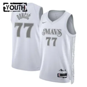 Nike Dallas Mavericks Luka Doncic Trikot City Edition 24/25 Swingman Weiß Für Kinder