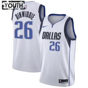 Nike Dallas Mavericks Spencer Dinwiddie 26 Trikot Association Edition Swingman Weiß Für Kinder