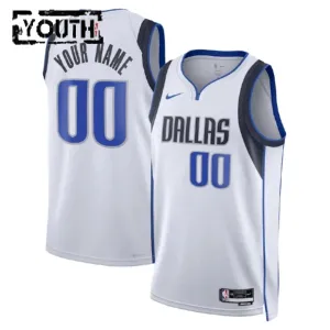 Nike Dallas Mavericks Trikot Personalisiert Association Edition Swingman Weiß Für Kinder