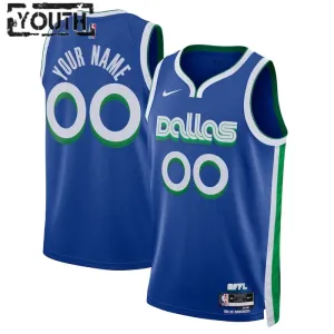 Nike Dallas Mavericks Trikot Personalisiert City Edition 22/23 Swingman Blau Für Kinder