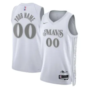 Nike Dallas Mavericks Trikot Personalisiert City Edition 24/25 Swingman Weiß Für Herren