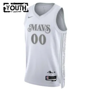 Nike Dallas Mavericks Trikot Personalisiert City Edition 24/25 Swingman Weiß Für Kinder