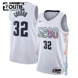 Nike Denver Nuggets Aaron Gordon Trikot City Edition 24/25 Swingman Weiß Für Kinder