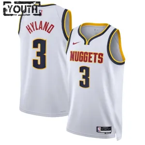 Nike Denver Nuggets Bones Hyland 3 Trikot Association Edition Swingman Weiß Für Kinder