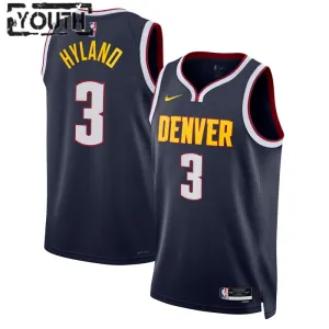 Nike Denver Nuggets Bones Hyland 3 Trikot Icon Edition Swingman Navy Für Kinder