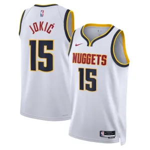 Nike Denver Nuggets Nikola Jokic 15 Trikot Association Edition Swingman Weiß Für Herren
