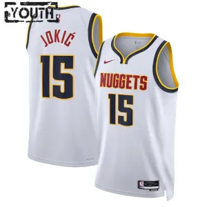 Nike Denver Nuggets Nikola Jokic 15 Trikot Association Edition Swingman Weiß Für Kinder