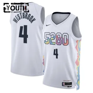 Nike Denver Nuggets Russell Westbrook Trikot City Edition 24/25 Swingman Weiß Für Kinder