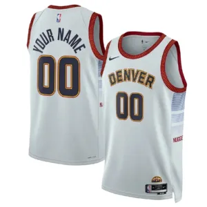 Nike Denver Nuggets Trikot Personalisiert City Edition 22/23 Swingman Weiß Für Herren