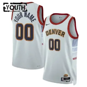 Nike Denver Nuggets Trikot Personalisiert City Edition 22/23 Swingman Weiß Für Kinder