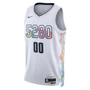 Nike Denver Nuggets Trikot Personalisiert City Edition 24/25 Swingman Weiß Für Herren