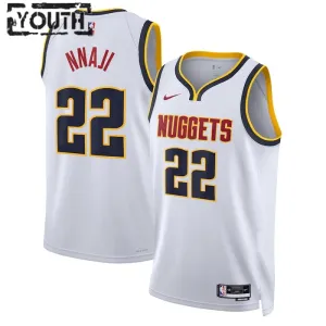 Nike Denver Nuggets Zeke Nnaji 22 Trikot Association Edition Swingman Weiß Für Kinder