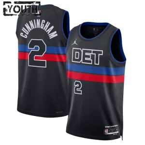Jordan Detroit Pistons Cade Cunningham 2 Trikot Statement Edition Swingman Schwarz Für Kinder