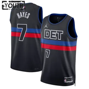 Jordan Detroit Pistons Killian Hayes 7 Trikot Statement Edition Swingman Schwarz Für Kinder
