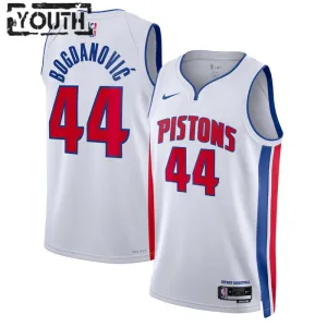 Nike Detroit Pistons Bojan Bogdanovic 44 Trikot Association Edition Swingman Weiß Für Kinder