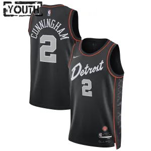 Nike Detroit Pistons Cade Cunningham Trikot City Edition 23/24 Swingman Schwarz Für Kinder
