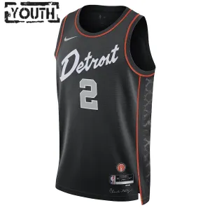 Nike Detroit Pistons Cade Cunningham Trikot City Edition 23/24 Swingman Schwarz Für Kinder