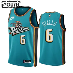 Nike Detroit Pistons Hamidou Diallo 6 Trikot Classic Edition 22/23 Swingman Teal Für Kinder