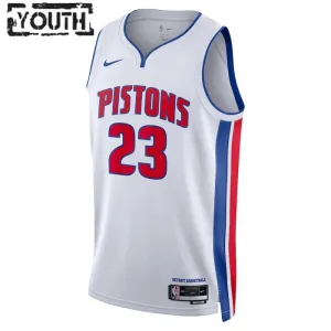 Nike Detroit Pistons Jaden Ivey 23 Trikot Association Edition Swingman Weiß Für Kinder