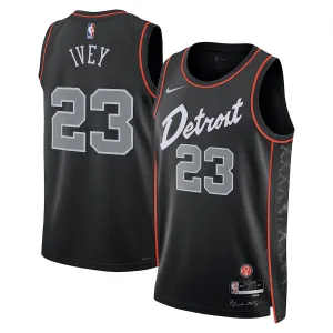 Nike Detroit Pistons Jaden Ivey Trikot City Edition 23/24 Swingman Schwarz Für Herren