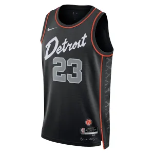 Nike Detroit Pistons Jaden Ivey Trikot City Edition 23/24 Swingman Schwarz Für Herren