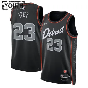 Nike Detroit Pistons Jaden Ivey Trikot City Edition 23/24 Swingman Schwarz Für Kinder