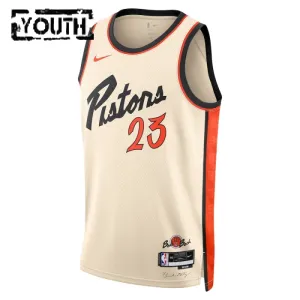 Nike Detroit Pistons Jaden Ivey Trikot City Edition 24/25 Swingman Weiß Für Kinder
