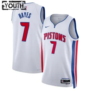 Nike Detroit Pistons Killian Hayes 7 Trikot Association Edition Swingman Weiß Für Kinder