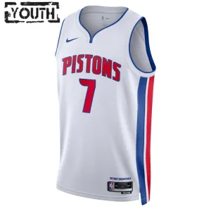 Nike Detroit Pistons Killian Hayes 7 Trikot Association Edition Swingman Weiß Für Kinder