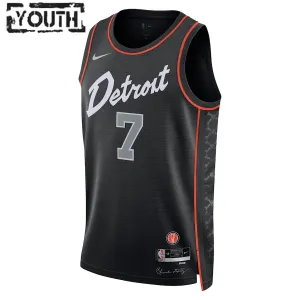 Nike Detroit Pistons Killian Hayes Trikot City Edition 23/24 Swingman Schwarz Für Kinder