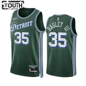 Nike Detroit Pistons Marvin Bagley III 35 Trikot City Edition 22/23 Swingman Grün Für Kinder