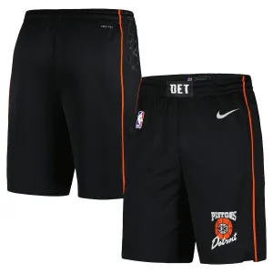 Nike Detroit Pistons Shorts City Edition 23/24 Swingman Schwarz Für Herren