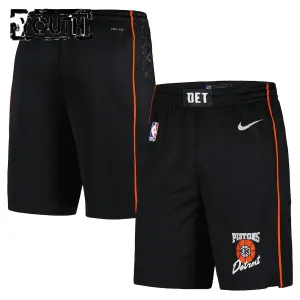 Nike Detroit Pistons Shorts City Edition 23/24 Swingman Schwarz Für Kinder