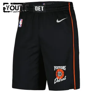 Nike Detroit Pistons Shorts City Edition 23/24 Swingman Schwarz Für Kinder